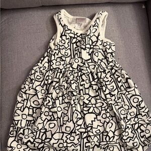 Hanna Andersson Black and White Floral Kids Dress